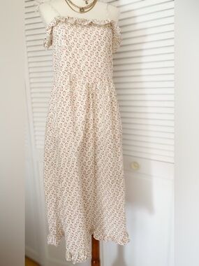 Doen Cream Dress with Rust Floral Print
